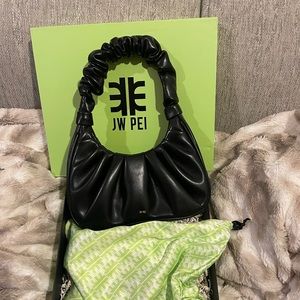 Black JW PEI Gabbi Ruched Hobo Handbag